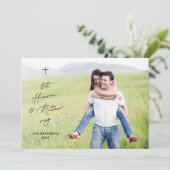 モダンな宗教的クリスマス 天と自然の写真 シーズンカード (スタンド正面)