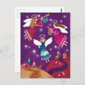 モダンな宗教Chritmasの3つの天使 ポストカード (正面/裏面)