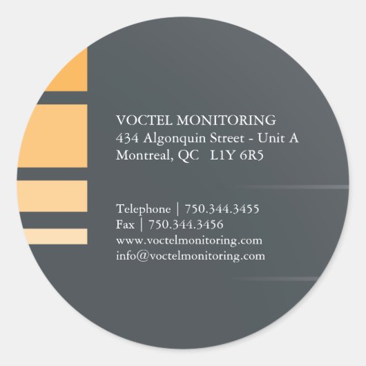 モダンな宛名ラベル ラウンドシール (正面)