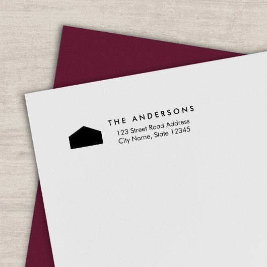 モダンな家のファミリー名 返送先住所 セルフインキングスタンプ