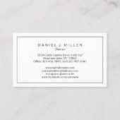 モダンな家のロゴのモノグラムの最小主義の明白なエレガント 名刺 (裏面)