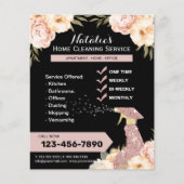 モダンな家事代行サービス エレガントな花 チラシ (正面)