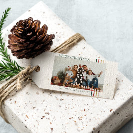 モダンな家族のクリスマス記念写真ギフトタグ ギフトタグ