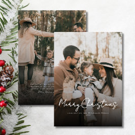 モダンな家族のクリスマス 2枚の写真入り シーズンカード