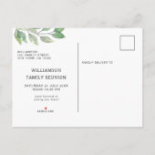 モダンな家族の再会 インビテーションポストカード (裏面)