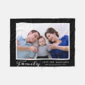 モダンな家族の写真テンプレートの原稿はカスタムを言い表わします フリースブランケット (正面(横))