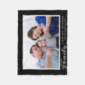 モダンな家族の写真テンプレートの原稿はカスタムを言い表わします フリースブランケット (正面)