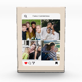 モダンな家族の4枚の写真 インスタグラム風シンプルデザイン フォトブロック