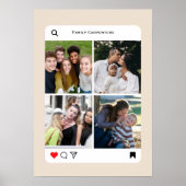 モダンな家族の4枚の写真 インスタグラム風シンプルデザイン ポスター (正面)