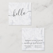 モダンな専門のエレガントで白い大理石こんにちは スクエア名刺 (正面/裏面)