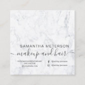 モダンな専門のエレガントで白い大理石こんにちは スクエア名刺 (裏面)