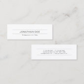 モダンな専門のエレガントで白くシンプルな平野 スキニー名刺 (正面/裏面)