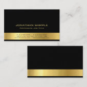 モダンな専門のエレガントで黒い金ゴールドの平野 名刺 (正面/裏面)