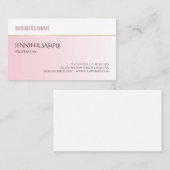 モダンな専門のエレガントなピンクのホワイトゴールドのシンプル 名刺 (正面/裏面)