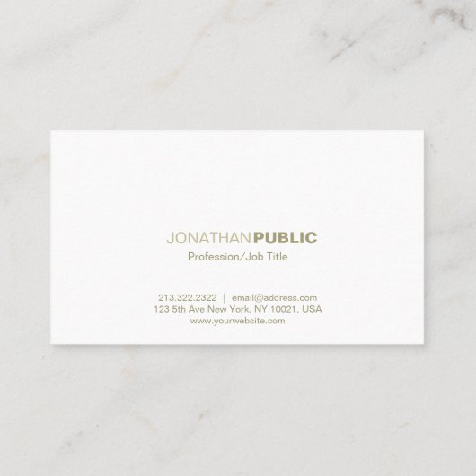 モダンな専門のエレガントなホワイトゴールドのきれいな平野 名刺 (裏面)