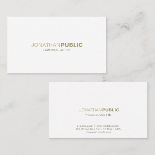 モダンな専門のエレガントなホワイトゴールドのきれいな平野 名刺 (正面/裏面)