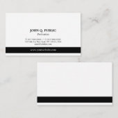 モダンな専門のエレガントな白黒シンプル 名刺 (正面/裏面)