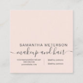 モダンな専門のエレガントな赤面のピンクこんにちは スクエア名刺 (裏面)