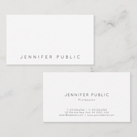 モダンな専門のシンプルでエレガントでクールなテンプレート 名刺 (正面/裏面)