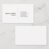 モダンな専門のシンプルでエレガントで白い平野 名刺 (正面/裏面)