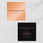 モダンな専門のスタイリストのシックな銅のばら色の金ゴールド スクエア名刺 (正面/裏面)