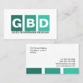 モダンな専門のティール（緑がかった色） 名刺 (正面/裏面)