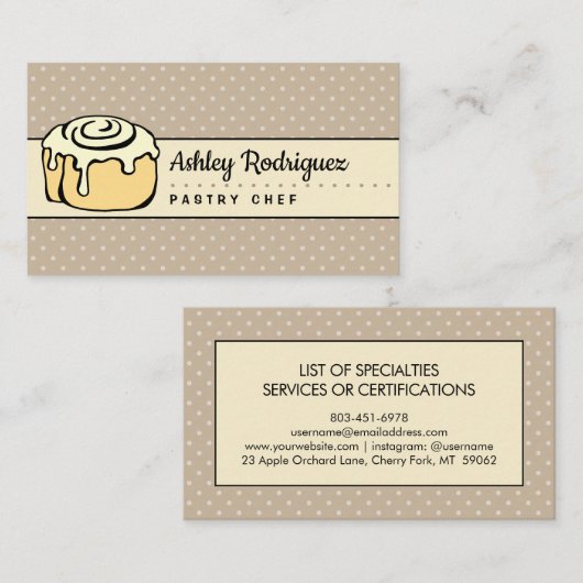 モダンな専門のベーカリーのシェフのエレガントなヴィンテージ 名刺 (正面/裏面)