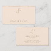 モダンな専門のモノグラムのエレガントなテンプレート 名刺 (正面/裏面)