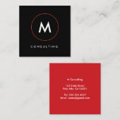 モダンな専門のモノグラムの正方形の名刺 スクエア名刺 (正面/裏面)