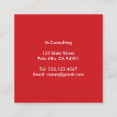 モダンな専門のモノグラムの正方形の名刺 スクエア名刺 (裏面)