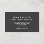 モダンな専門のモノグラム 名刺 (裏面)