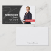 モダンな専門の不動産仲介業者のモノグラムの写真 名刺 (正面/裏面)