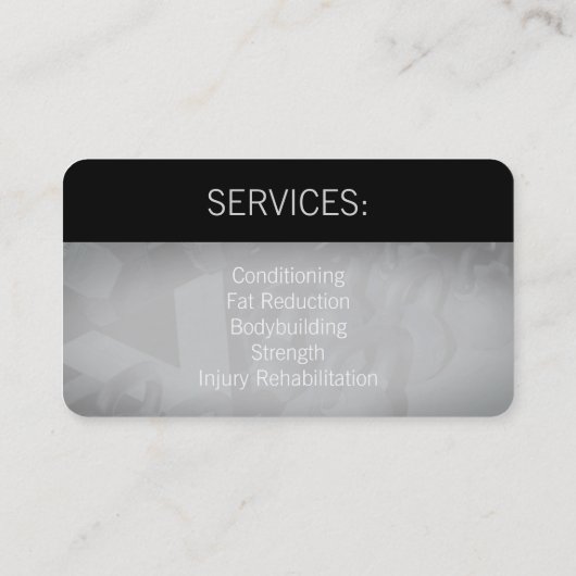 モダンな専門の体育館のスタイルの黒 名刺 (裏面)