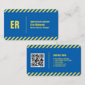 モダンな専門の対角線のストライブ柄フレームの青 名刺 (正面/裏面)