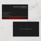 モダンな専門の暗い名刺-赤 名刺 (正面/裏面)