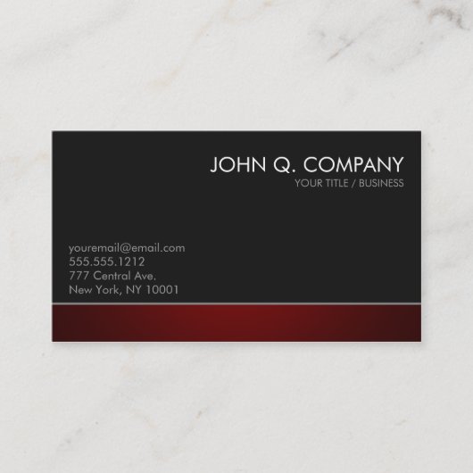 モダンな専門の暗い名刺-赤 名刺 (正面)