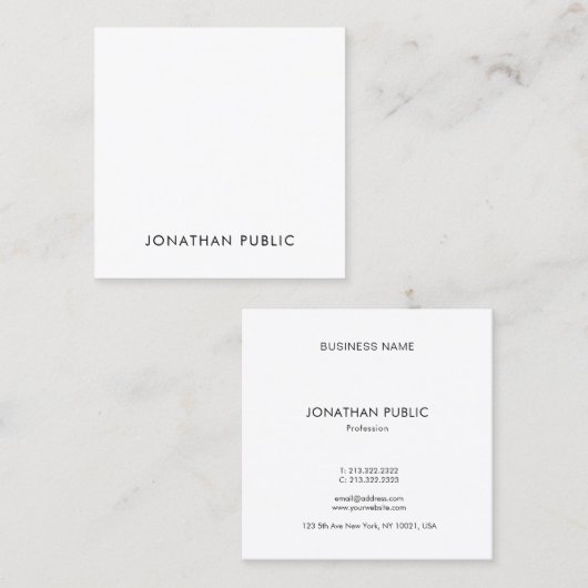 モダンな専門の最小主義のデザインの上品の正方形 スクエア名刺 (正面/裏面)