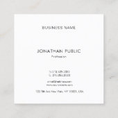 モダンな専門の最小主義のデザインの上品の正方形 スクエア名刺 (裏面)