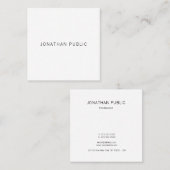 モダンな専門の最小主義のユニークで明白な上品 スクエア名刺 (正面/裏面)