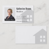 モダンな専門の最小主義の不動産仲介業者の写真 名刺 (正面/裏面)
