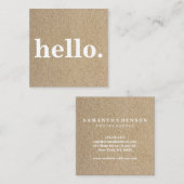モダンな専門の最小主義の素朴なクラフトこんにちは スクエア名刺 (正面/裏面)