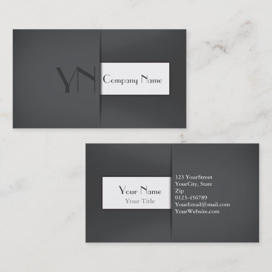 モダンな専門の灰色の箱-名刺 名刺 (正面/裏面)