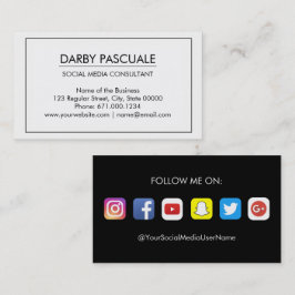 モダンな専門の社会的な媒体の名刺 名刺