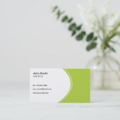モダンな専門の緑および白 名刺 (スタンド正面)