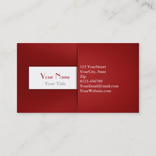 モダンな専門の赤い箱-名刺 名刺 (裏面)