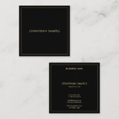 モダンな専門の金ゴールドの文字のエレガントで黒いトレンディー スクエア名刺 (正面/裏面)