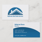 モダンな専門の青い不動産の不動産仲介業者 名刺 (正面/裏面)