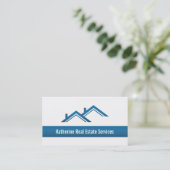 モダンな専門の青い不動産の不動産仲介業者 名刺 (スタンド正面)