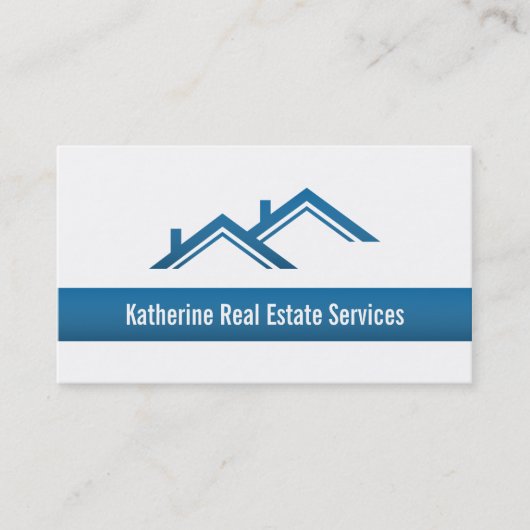 モダンな専門の青い不動産の不動産仲介業者 名刺 (正面)