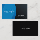 モダンな専門の青および黒い 名刺 (正面/裏面)